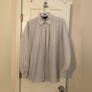 Tommy Hilfigur size 16 1/2 34-35 white with red and blue stripes